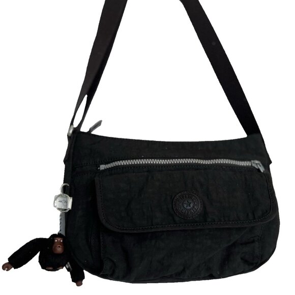 Kipling Crossbody Bag Purse Medium Black - Pre-owned - Picture 1 of 7